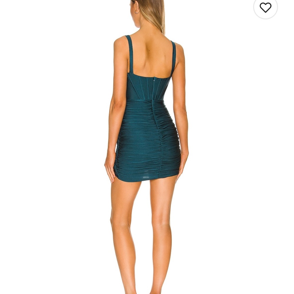 REVOLVE Teal Draped Mini Dress - Picture 2 of 5